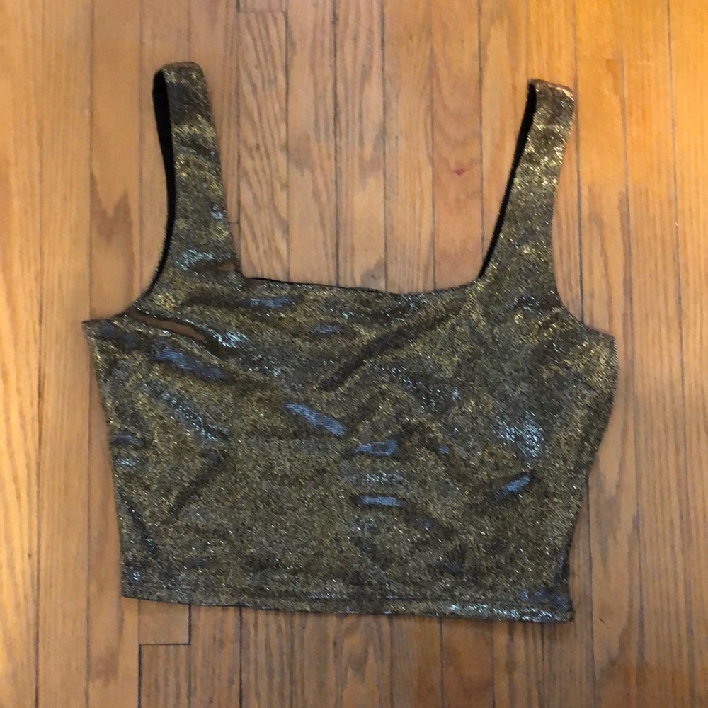 Gold sparkly crop top